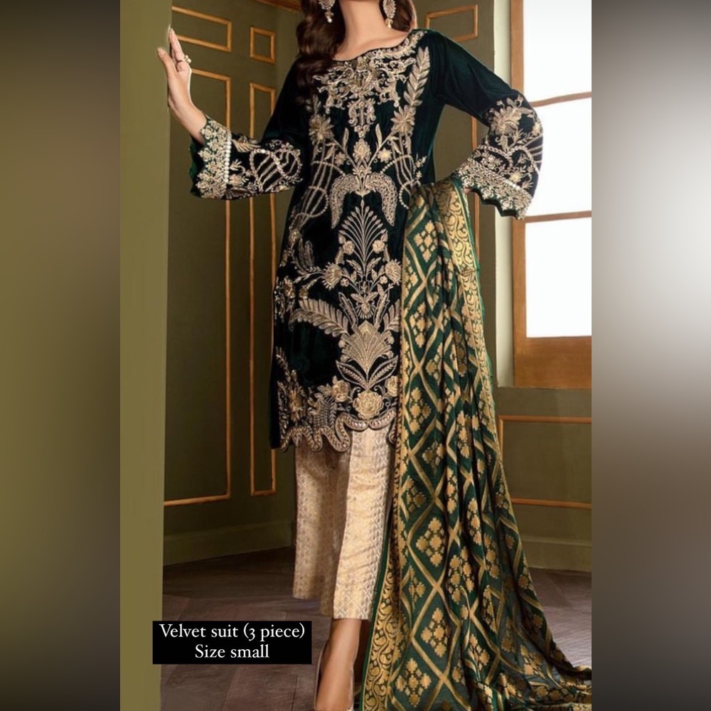 Pakistani velvet suit